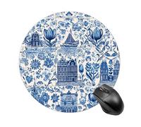 Dutch Tulips Sailing Ships Mouse Mat Pad Slim Office Desk Accessories 7.8 Inches