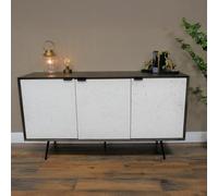 Dutch Venice Mango Wood and Marble Effect Medium Sideboard - 3 Doors