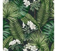 DUTCH WALLCOVERINGS Wallpaper Eden Black and Dark Green Wall Covering Panel