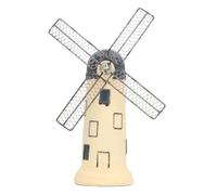 Dutch Windmill Statue Resin Dutch Windmill Figurine Decorative Ornament Mini Handicraft Ornaments for Desktop Book Shelf (Type 1)