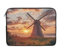 Dutch Windmill Sunset Laptop Sleeve 12inch Travel Carrying Case Protective Portable Computer Bag