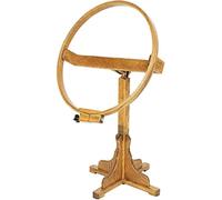 DutchCrafters Solid Oak Wood 22 Inch Round Extra Large Tilting Quilt Hoop with Stand, Quilting Frame for Hand Quilting - Amish Made in America (Medium Walnut)