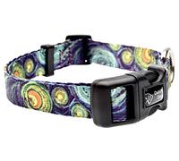 DutchDog Amsterdam Fashion Dog Collar, 25-38 cm, Starry Night Van Gogh