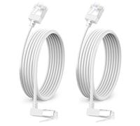Dutevolns 2Pack 90° Downward Angled Cat 6A Ethernet Ultra Slim Cable 2M,Flexible Cat6a LAN Cable, 10Gbps High-Speed Thin Rj45 Internet Cable, for PC, Router, Windows (White)