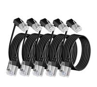 Dutevolns 5Pack 90° Downward Angled Cat 6A Ethernet Ultra Slim Cable 5M,Flexible Cat6a LAN Cord, 10Gbps High-Speed Thin Rj45 Internet Cable, for PC, Router, Windows (Black)