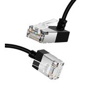 Dutevolns Flexible Cat 6 Ethernet Cable 270 °Upward Angle 5M, Ultra Thin & Slim Rj45 Cat 6a LAN Lead Gigabit rj45 for PC, Router, Ps4/5, (Black)