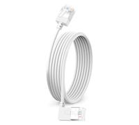 Dutevolns Flexible Cat 6 Ethernet Cable 90° Right Angled 1M, Ultra Thin & Slim Rj45 LAN Cord up to High Speed 10Gbps 550MHz for Mac, PC, Router, Windows (White)
