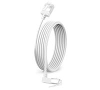 Dutevolns Ultra Thin Cat 6 Ethernet Cable 90° Downward Angle 0.5M, Flexible & Slim Rj45 Cat 6a LAN Cord up to High Speed 10Gbps 550MHz for PC, Router, Windows (White)