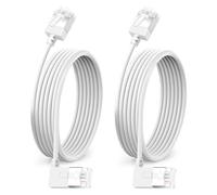 Dutevolns Ultra Thin Cat 6A Ethernet Cable 90° Degree Right Angled 2M 2Pack, 10Gbps High-Speed Network Slim Cable, 250Mhz, Rj45 Flexible Ethernet Cable, for PC, Router, Windows (White)