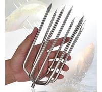 Dutiplus 7-Prong Stainless Steel Fishing Harpoon with 8mm Screw, 23.5cm x 10cm, Silver, 1 Piece