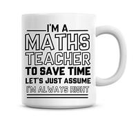 dutis I'm A Maths Teacher Coffee Cup 8 Ounces White Reusable Ceramic, Glass, or Plastic Microwave Safe Letter Print Coffee Cup Home Gift Birthday