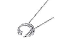 Dutis Thumby Women's Simple 925 Silver Star Moon Pendant, Meteor Garden Necklace
