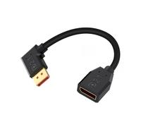 Duttek 16K 40Gbps Display Port 2.1 Cable 6Inch/15cm, 90 Degree Displayport Extension Cable (8K/120Hz, 4k/240Hz), Left Angle Display Port Male to Female DP 1.4 Cord for PC, Laptop