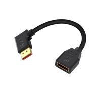 Duttek 16K 40Gbps Right Angle DisplayPort 2.1 Cable 6Inch/15cm, Gold-Plated Short DP to DisplayPort Extension Cable for 8K/120Hz, 4K/240Hz Monitor, MacBook Pro, PS5