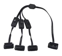 Duttek 16pin OBDII Y Splitter Cable - 60cm/2FT, Right Angle 16pin OBD2 1-in-3 Male to Female Y Splitter Extension Cable for All OBD II Equipment (With Three Switch)