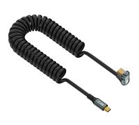 Duttek 180 Degree USB C Coiled Cable 1FT-6FT, 20Gbps USB3.2 Type C Male to Male Coiled Cable PD 100W Fast Charging for iPhone, Steam Deck, MacBook