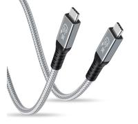Duttek 240W Thunderbolt 4 Cable 1.5M - 40Gbps USB C to USB C Cable Charging Support 8K@60Hz Video, USB Type C Male to Male Nylon Braided Cable for USB4 Devices, MacBook, iPad Pro, Docking, Hub