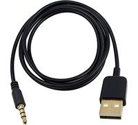 Duttek 3.5mm USB Charger Cable, Gold-plated 4 pole 3.5mm Male to USB 2.0 Male Charging Cable for iPod Shuffle, MP3 Player, Headphones and so on(1M/3.3Feet).