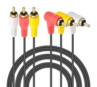 Duttek 3 RCA to 3 RCA Cable,3 RCA Cables Male to Male,RCA Splitter composite video audio A/V AV cable Suitable for 3RCA port between the audio signal or video signal transmission(1.5M)