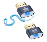 Duttek 4K HDMI Dummy Plug - Virtual Monitor Display Emulator, Headless Display Adapter for Windows Mac OSX Linux, Supports up to 4k@60Hz (with Indicator Light, 2 Pack)