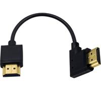 Duttek 4K Short HDMI Cable, Left Angle HDMI to HDMI Male to Male Cable 0.15M/6 Inch, Supports 1080P, Compatible with TV, Laptop, Gaming Console, PC Black and Gold Tone