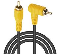 Duttek 5ft/1.5M Right Angle RCA Cable, 90 Degree Male to Male Stereo with 4K Gold-Plated Port for Amplifiers, Home Theater, HDTV, Home Stereo and DVD
