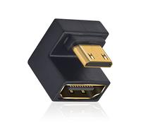 Duttek 8K 180 Degree Mini HDMI to HDMI Adapter, UP Angle U-Shaped Mini Male to Hdmi Female Adapter Support 8K@60Hz,48Gbps for Camera, Monitors, DVRs (1 Pack)