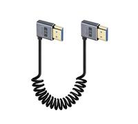 Duttek 8K Coiled HDMI to HDMI Cable Dual, Right Angle to Right Angle