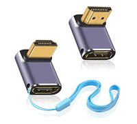 Duttek 8K HDMI 90 Degree Adapter, Up & Down Angle HDMI Male to Female Adapter 48Gbps with LED Working Indicator for PC, Laptop, DVD,TV, Monitors (2 Pack)