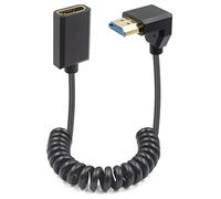 Duttek 8K HDMI Extender, Down Angled HDMI Male to Female Coiled Cable 48Gbps, 90 Degree HDMI Extension 2.1 Cable with 8K 60Hz Video and 3D HDR for TV, HDTV Laptop PC 4FT/1.2M