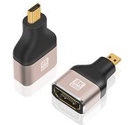 Duttek 8K Micro HDMI to HDMI Adapter (2-Pack), Micro HDMI Male to HDMI Female Adapter support 8K@60Hz,4K@120Hz,1080P, 3D, ARC,HDR, for Projector, Monitor,TV