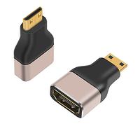 Duttek 8K Mini HDMI to HDMI Adapter (2-Pack),Mini Male HDMI to female HDMI Adapter support 8K@60Hz,4K@120Hz,1080P, 3D, ARC,HDR, for Projector, Monitor,TV