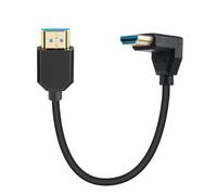 Duttek 8K Short HDMI 2.1 Cable 1ft, 48Gbps Ultra Thin Up Angle HDMI Male to Male Cable Compatible for Gaming, PC, Monitor