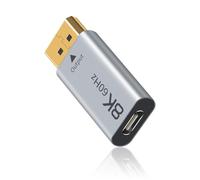 Duttek 8K USB C to Displayport 1.4 Adapter 1 Pack, (Uni-Directional) USB Type C Female to DP Male Adapter Compatible with iPhone 16 Pro Max, Galaxy S24, MacBook Pro/Air, iPad, XPS Grey