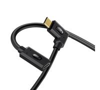 Duttek 90 Degree 80G USB C Extension Cable,240W USB C Male to Female Fast Charge Cable, 16K@60Hz For iPhone16/15 Series, Macbook,iPad Air/Pro,Galaxy S24/S23/S22(0.3M)