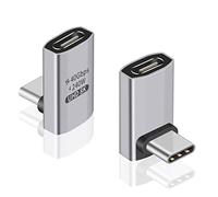 Duttek 90 Degree USB C Adapter (2 Pack) USB C Male Female Adapter - 40Gbps Data Transfer, 240W Charging, 8K Video Compatible for Thunderbolt 4/3, Switch, MacBook, Tablet, Phone and More Type C Devices