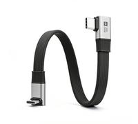 Duttek 90 Degree USB C Cable Short, 80G Short USB C Male to Male Flat Cable 240W Support 8K@60Hz for Thunderbolt 4, Macbook, Power Bank, Phones and All Type-C Port (20cm)
