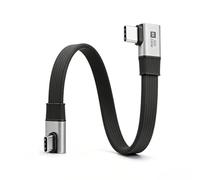 Duttek 90 Degree USB C Cable Short, 80G Short USB C Male to Male Flat Cable 240W Support 8K@60Hz for Thunderbolt 4, Macbook, Power Bank, Phones and All Type-C Port (20cm)