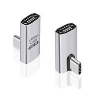 Duttek Angled USB C (2 Pack) USB C Male to C Female Adapter - 40Gbps Data Transfer, 240W Charging, 8K Video Compatible for Thunderbolt 4/3, MacBook, Tablet