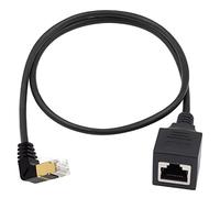 Duttek Cat8 Ethernet Cable, 40Gbps 2000Mhz Down Angle Ethernet Extender, 8P8C Crystal Head RJ45 Network Cable Connector for Notebook, Switch, Desktop PC, 0.5m
