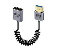 Duttek Coiled HDMI Extension Cable 48Gbps, 8K@60Hz, Coaxial HDMI Male to Female Coiled Cable 48Gbps,HDMI 2.1 Cable Adapter for Roku,TV Stick, PS5, PS4, Xbox, Laptop, Blu Ray 1FT-1.5FT