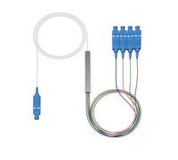 Duttek Fiber Optical PLC Splitter（1M/3.3FT）, 1x4 SC/UPC PLC Single Mode Fiber Optical Splitter Pigtail 1310/1550nm for FTTH CATV Fiber Optic Network, Optical Power Meter, Telephone Engineering