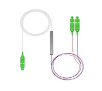 Duttek Fiber Optical PLC Splitter Cable -1M/3.3FT, SC/APC Single Mode Fiber Optical Splitter Pigtail 1310/1550nm for FTTH CATV Fiber Optic Network, Optical Power Meter, Telephone Engineering（1-in-2）