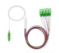 Duttek Fiber Optical PLC Splitter Cable -1M/3.3FT, SC/APC Single Mode Fiber Optical Splitter Pigtail 1310/1550nm for FTTH CATV Fiber Optic Network, Optical Power Meter, Telephone Engineering（1-in-16）