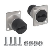 Duttek HDMI Panel Mount Pass Connector 18Gbps 4K HDR, D-Type Pass Through Connector for Marine, Car Audio, Wall/TV Installation, Home Theater, Screw-Fixed Waterproof Design 2 Pack Silver