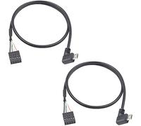 Duttek Micro USB to USB Header Dupont Cable, Micro USB Left Angle Male to 9 Pin Female USB Header PCB Motherboard Dupont USB Extension Connector Cable 50CM/1.64FT (2-Pack)