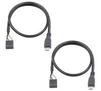 Duttek Micro USB to USB Header Dupont Cable, Micro USB Male to 9 Pin Female USB Header PCB Motherboard Dupont USB Extension Connector Cable 50CM/1.64FT (2-Pack)