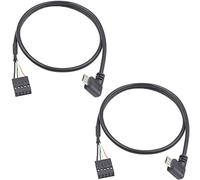 Duttek Micro USB to USB Header Dupont Cable, Micro USB Right Angle Male to 9 Pin Female Header PCB Motherboard Dupont Extension Connector Cable 50CM/1.64FT (2-Pack)