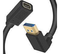 Duttek Mini Displayport to Displayport 1.4a Cable, 8K@60Hz Mini Displayport Female to Displayport Male UP Angle Extension Cable Bi-Directional Transmission Displayport to Mini Displayport Cable (0.3M)