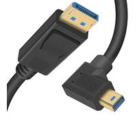Duttek Mini Displayport to Displayport 1.4a Cable, 8K@60Hz Mini Displayport Right Angle Male to Displayport Male Cable Bi-Directional Transmission Displayport to Mini Displayport Cable (0.3M)